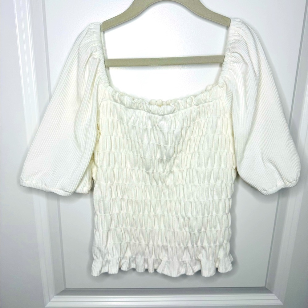 Altar’d State White Puffy Sleeve Too Size Small
